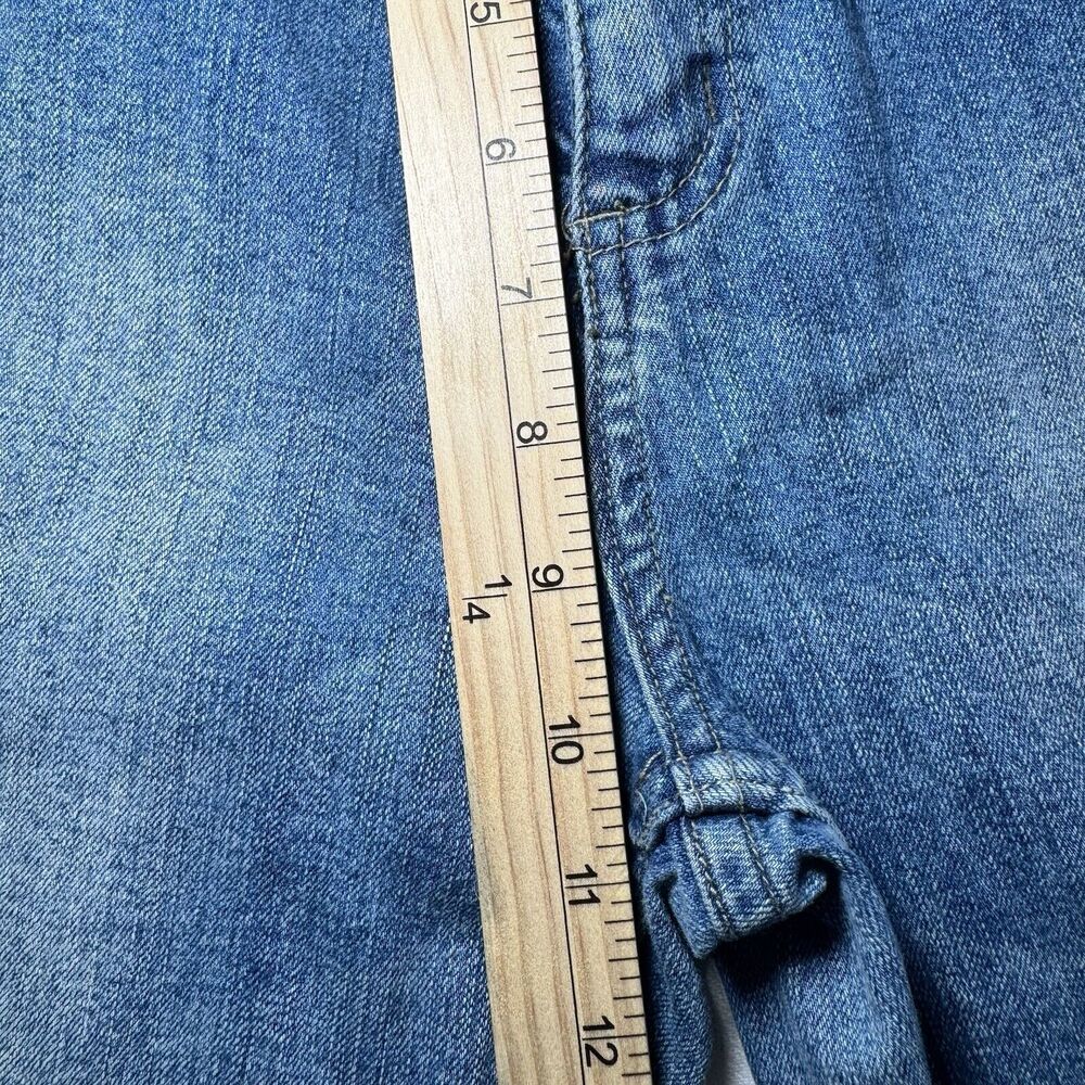 9.8 Nine Eight Boot Cut Metal Studded Camo Distress Stretch Denim Y2K Size 14‎ - Picture 13 of 15